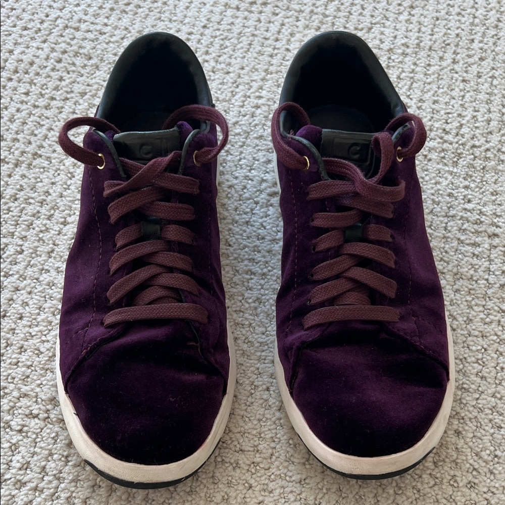 Cole Haan Women's Dark Purple Velvet Sneakers